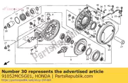 Ici, vous pouvez commander le roulement, bille radiale, 35x62x19 auprès de Honda , avec le numéro de pièce 91052MCSG01: