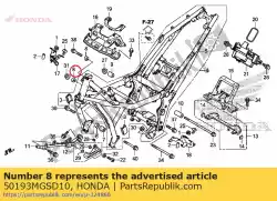 Qui puoi ordinare collare b, gancio motore da Honda , con numero parte 50193MGSD10: