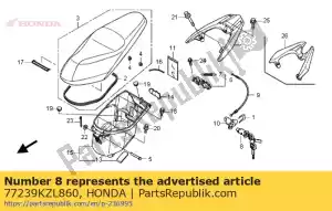 Honda 77239KZL860 key, seat lock - Bottom side