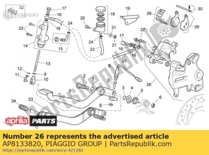 aprilia AP8133820 rear brake caliper. gold - Bottom side