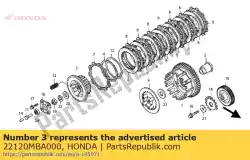 Aquí puede pedir centro, embrague de Honda , con el número de pieza 22120MBA000: