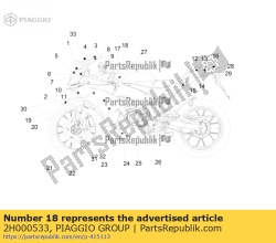 Aprilia 2H000533, Lh brandstoftank sticker, OEM: Aprilia 2H000533