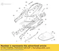 67307700ME, Piaggio Group, tampa do spoiler esquerdo     , Novo