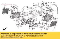 radiator comp. Van Honda, met onderdeel nummer 19010MBB000, bestel je hier online: