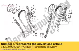 Honda 14322MCH000 roda dentada, came (42t) - Lado inferior