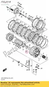 suzuki 2161141G20 leva, accionamiento de embrague - Lado inferior