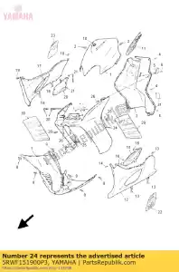 yamaha 5RWF151900P3 moule, garde-boue dpbmc - La partie au fond