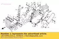 18150MCZD12, Honda, tuyau comp., ex. honda cb 900 2002 2003 2004 2005, Nouveau