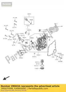 Kawasaki 39062Y008 hose-cooling - Bottom side