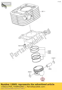 Kawasaki 130010769 zuigermotor, std - Onderkant