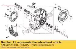Ici, vous pouvez commander le sous-ensemble de roue., rr. Auprès de Honda , avec le numéro de pièce 42650KZ4J20: