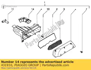 Piaggio Group 431910 fole - Lado inferior
