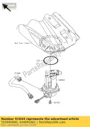 Aqui você pode pedir o conjunto de tubos, combustível kx450e9f em Kawasaki , com o número da peça 510440060: