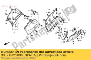 Honda 90321MM5000 écrou, clip, 6 mm - La partie au fond