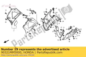 Honda 90321MM5000 moer, clip, 6 mm - Onderkant