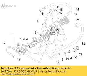 Piaggio Group 949594 tube - La partie au fond