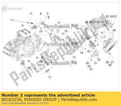 Aprilia B0163256, Przednia rura cylindra z i.p., OEM: Aprilia B0163256