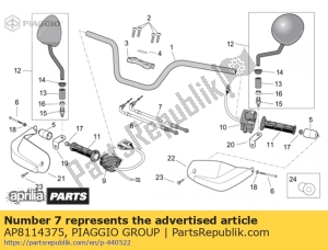 aprilia AP8114375 gaskabel trekkend - Onderkant