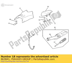 Piaggio Group 863841 hose clamp - Bottom side