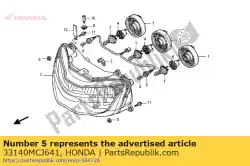 Ici, vous pouvez commander le prise de courant, feu de position auprès de Honda , avec le numéro de pièce 33140MCJ641: