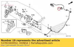 Here you can order the clip, return hose from Honda, with part number 53781SE0952: