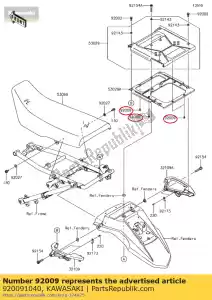 kawasaki 920091040 tornillo, roscado, 4x10 z750-l1 - Lado inferior