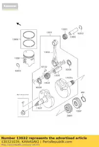 Kawasaki 130321039 conrod - Bottom side