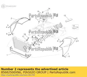 Piaggio Group 85682500XN6 rh luchtkanaal. zwart - Onderkant