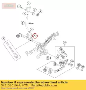 ktm 54513101044 cilindro de freio principal '89 - Lado inferior