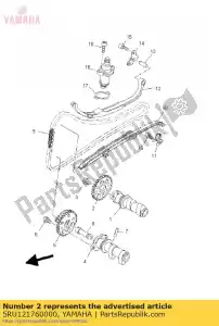 yamaha 5RU121760000 roda dentada, corrente de came - Lado inferior