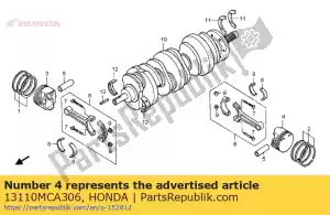 Honda 13110MCA306 piston, l. (1.00) - Bottom side