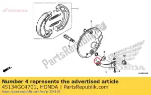 honda 45134GC4701 sello antipolvo, leva de freno (nok) - Lado inferior