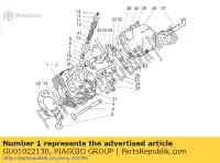 GU01022130, Piaggio Group, ensemble tête rh avec valve h moto-guzzi v 1100 1999 2001 2002 2003, Nouveau