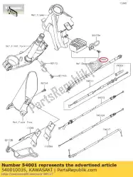 kabel-snelheidsmeter van Kawasaki, met onderdeel nummer 540010035, bestel je hier online: