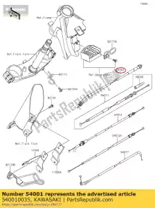 Kawasaki 540010035 velocímetro de cabo - Lado inferior