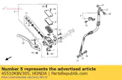 Here you can order the cylinder sub assy., fr. Master (nissin) from Honda, with part number 45510KBV305: