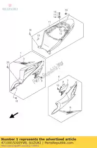 Suzuki 4710015J00YVB couvrir assy, ??fram - La partie au fond