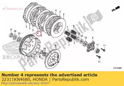 Qui puoi ordinare disco, frizione da Honda , con numero parte 22311KN4680: