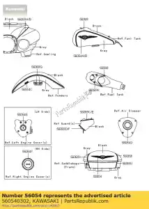 Kawasaki 560540302 marca, tronco traseiro - Lado inferior