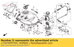 Here you can order the no description available at the moment from Honda, with part number 17507KPPT00: