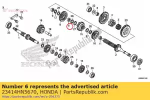 honda 23414HN5670 arbusto, spline, 25x8.6 - Lado inferior