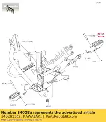 Ici, vous pouvez commander le étape, rh auprès de Kawasaki , avec le numéro de pièce 340281362: