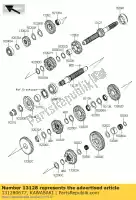 131280677, Kawasaki, salida de transmisión del eje zx140 kawasaki zzr 1400 2012 2013, Nuevo