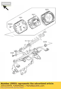 kawasaki 250310094 medidor-assy, ??lcd zr750j6f - Lado inferior