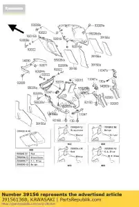 Kawasaki 391561368 pad, cnt cowling, lh, fr - Il fondo