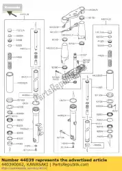 Ici, vous pouvez commander le support-fourche supérieur auprès de Kawasaki , avec le numéro de pièce 440390062: