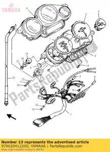 yamaha 979020412200 parafuso, com arruela (6m6) - Lado inferior