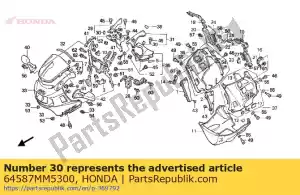 Honda 64587MM5300 almofada de borracha - Lado inferior