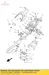 yamaha 1T4247410000 pad, seat - Bottom side