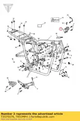 Ici, vous pouvez commander le tangon gauche auprès de Triumph , avec le numéro de pièce T2075076: